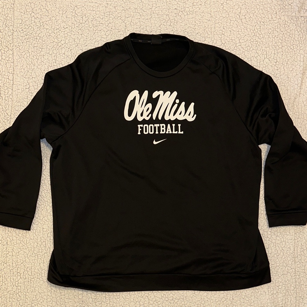 Nike Black Ole Miss Football Crewneck Sweatshirt